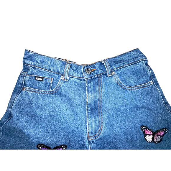 Minga London Butterfly Patch Denim Skater Jeans Women's Size 4/28" NWOT - Picture 3 of 5